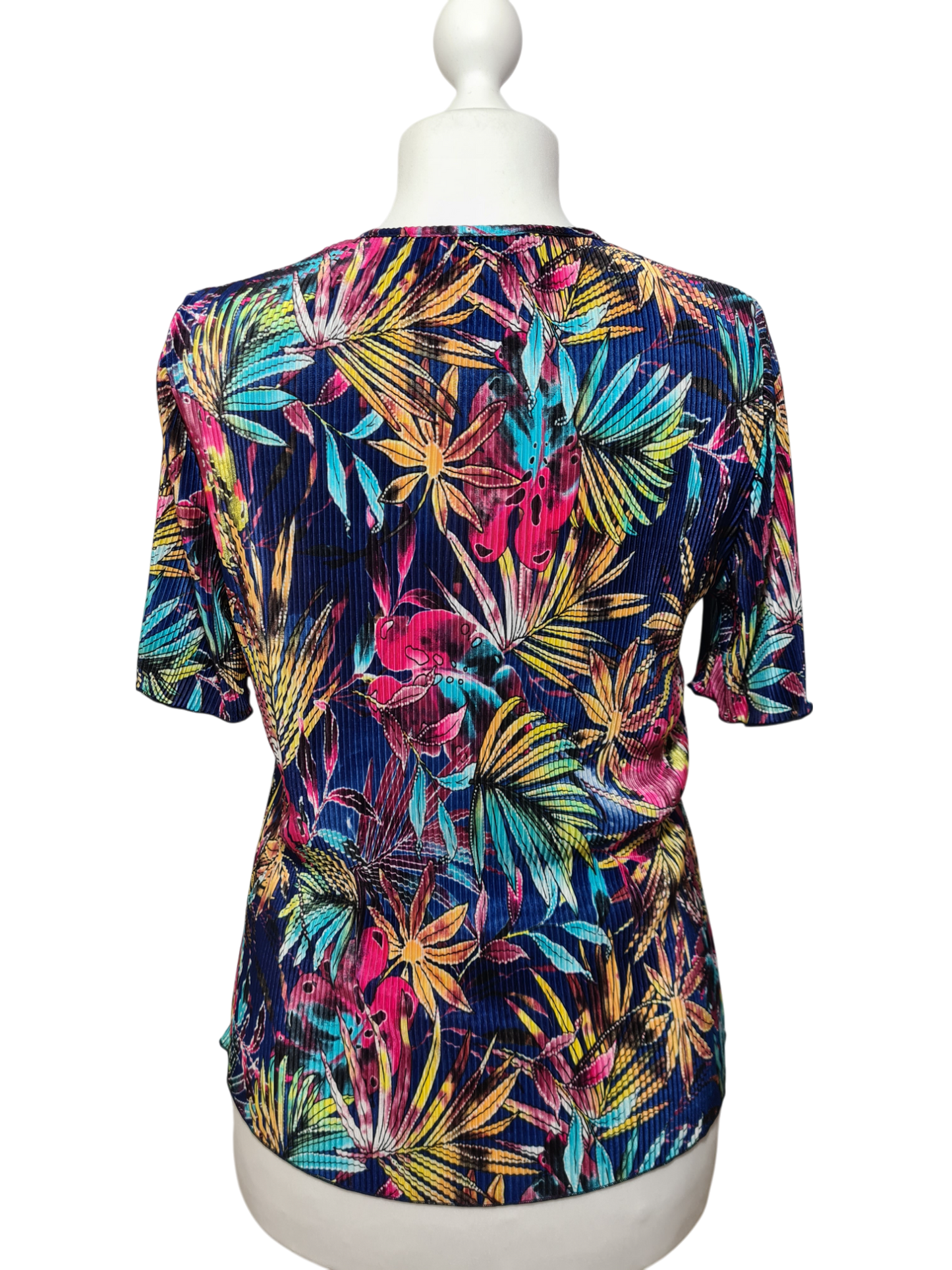 T-shirt plissé fleurs multicolore La Femme Moderne des années 2000-2010 Brocante