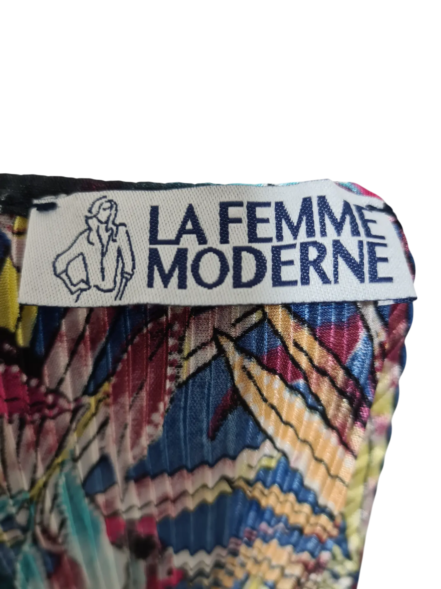 T-shirt plissé fleurs multicolore La Femme Moderne des années 2000-2010 Brocante