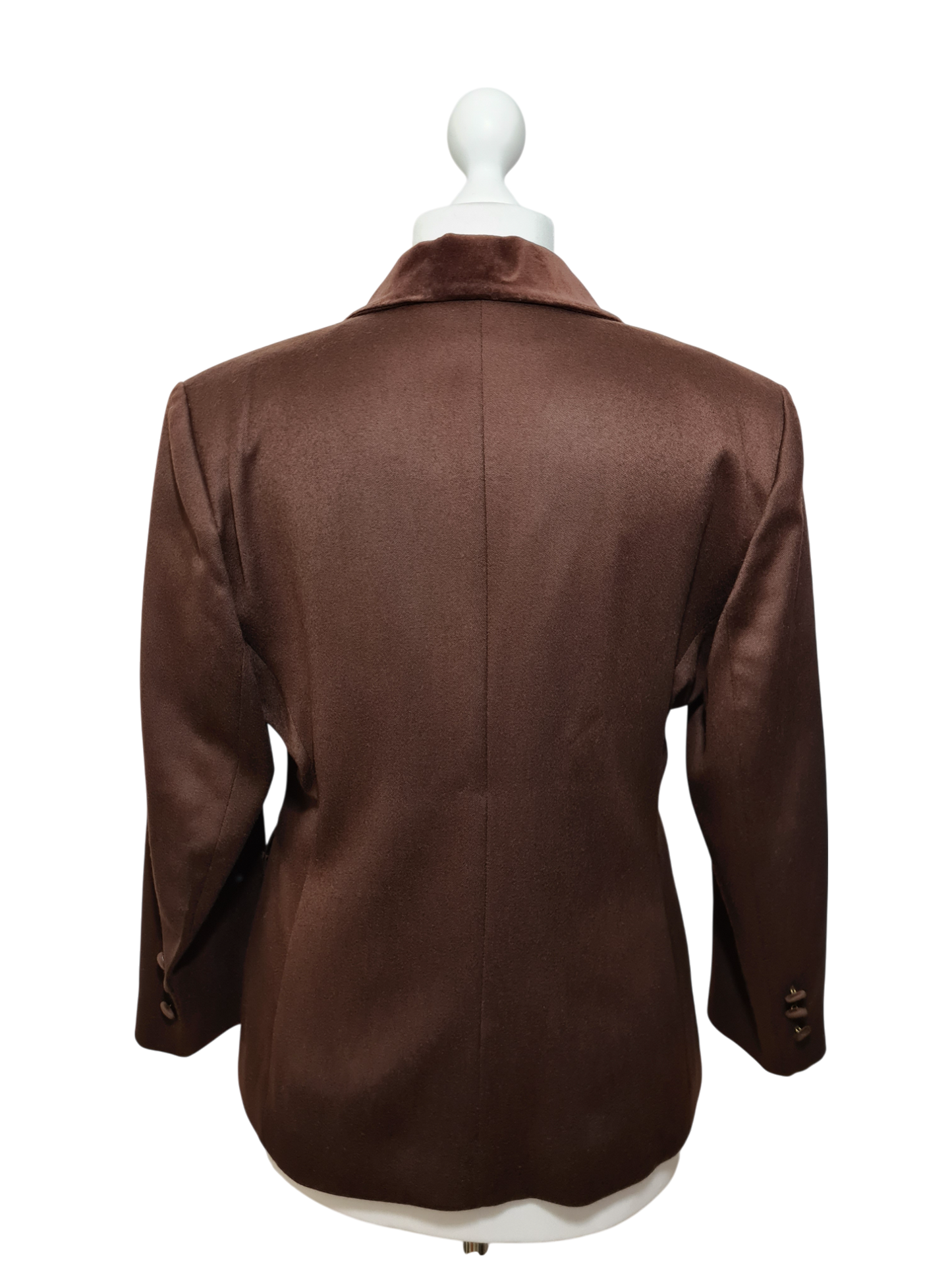 Veste marron 123 en laine vierge des années 90 Brocante