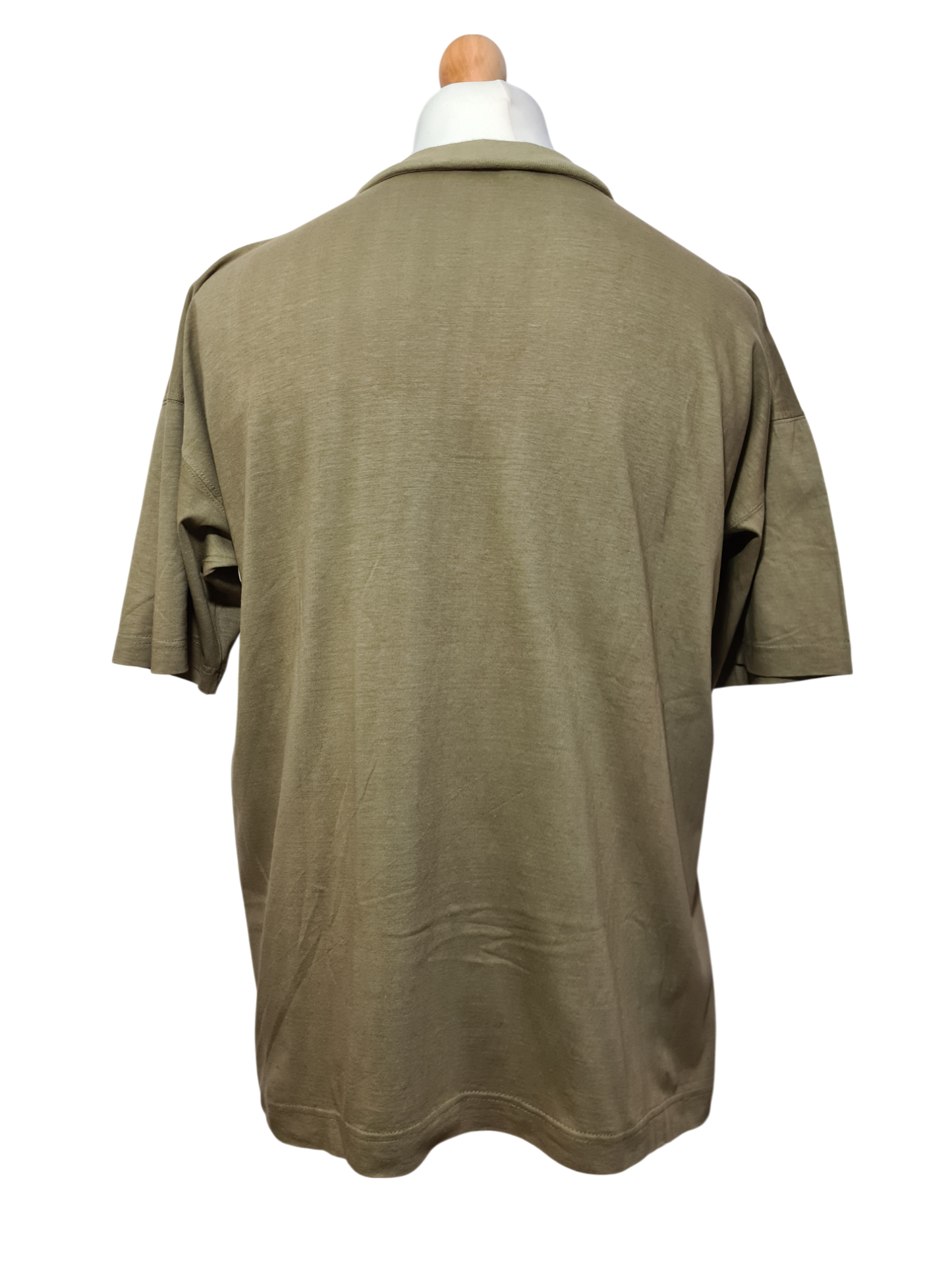T-shirt kaki col boutonné Success with Yellow Wings des années 90 EMMAUS