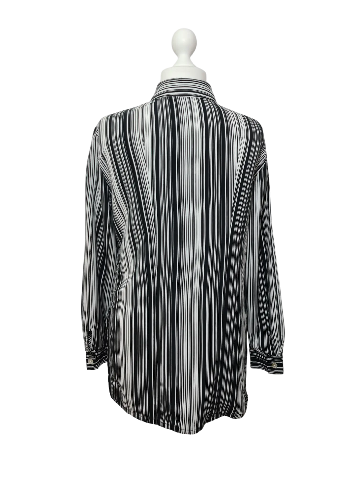 Chemisier long rayé noir et blanc des années 80-90 Aucun fournisseur