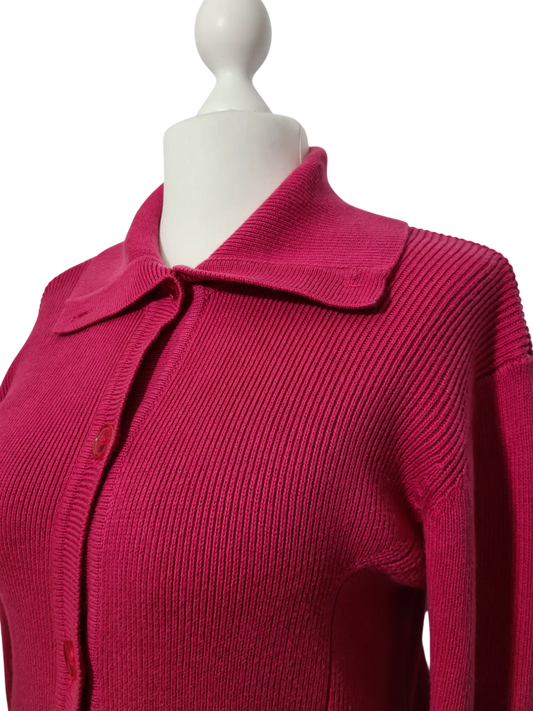 Cardigan rose en coton des années 90-2000 EMMAUS