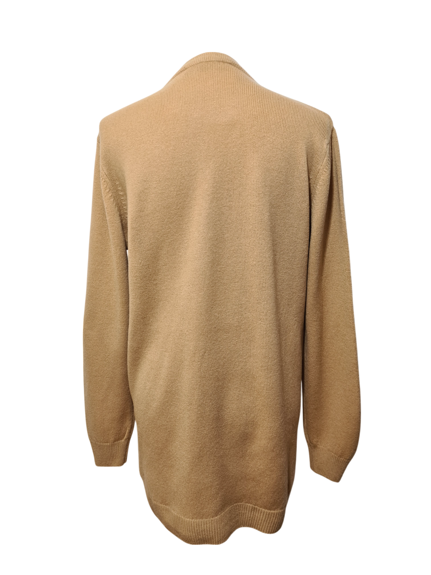 Gilet cardigan beige en laine vierge des années 90 Brocante