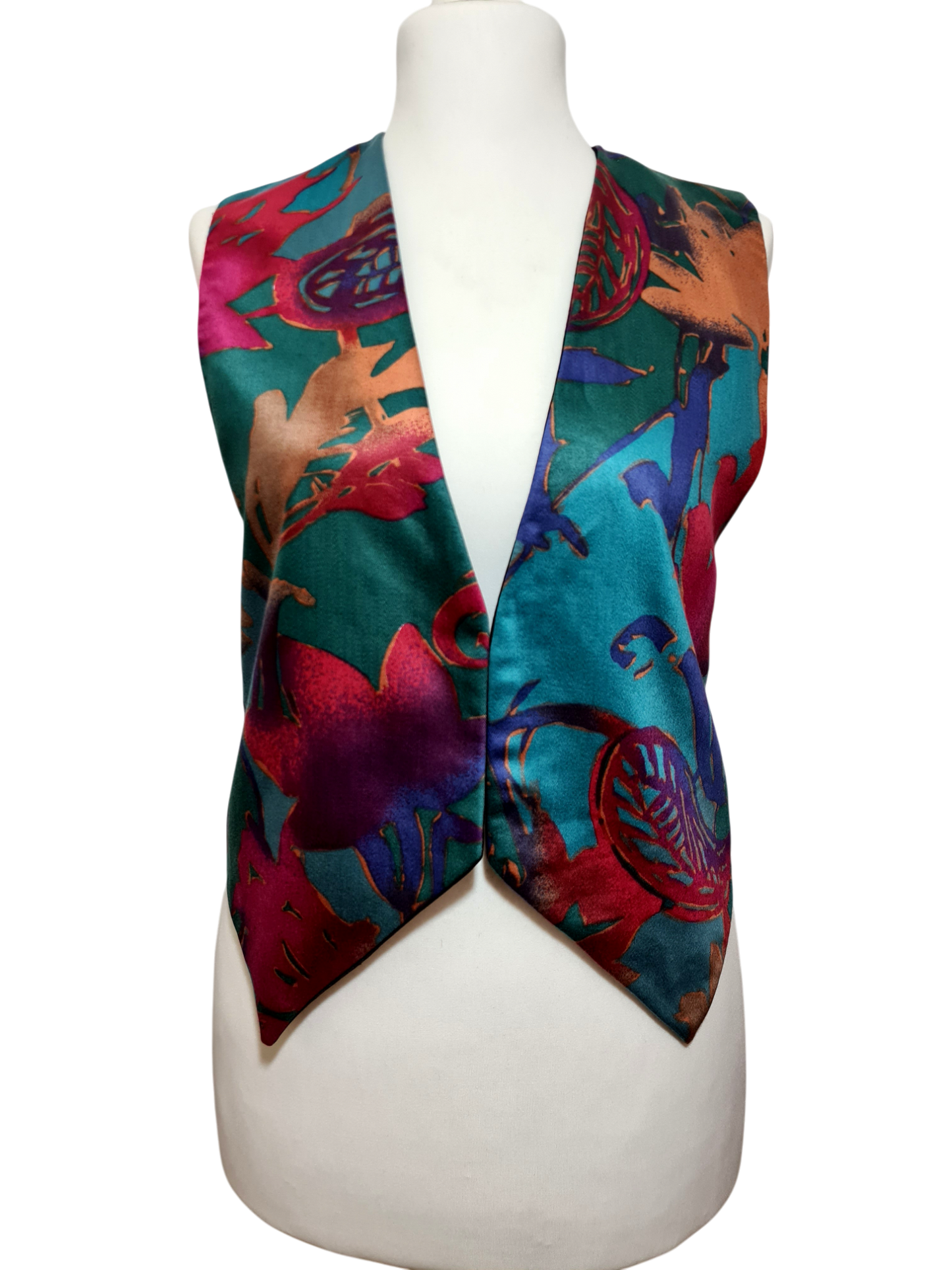Gilet multicolore sans boutons look arty des années 90 Brocante