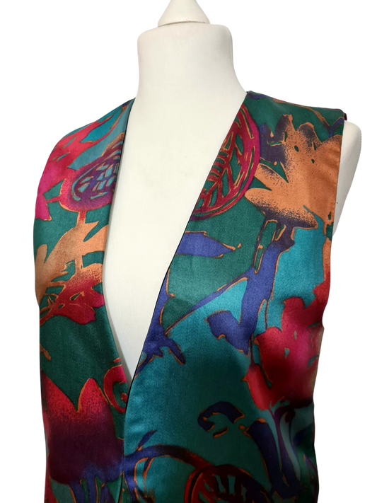 Gilet multicolore sans boutons look arty des années 90 Brocante