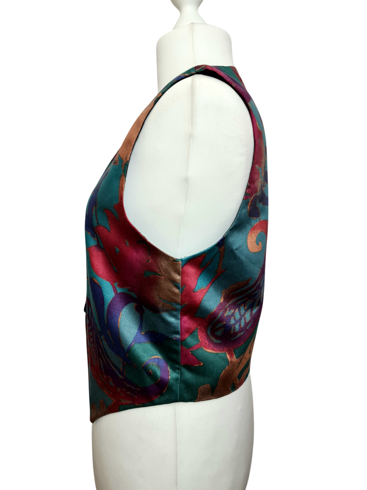 Gilet multicolore sans boutons look arty des années 90 Brocante