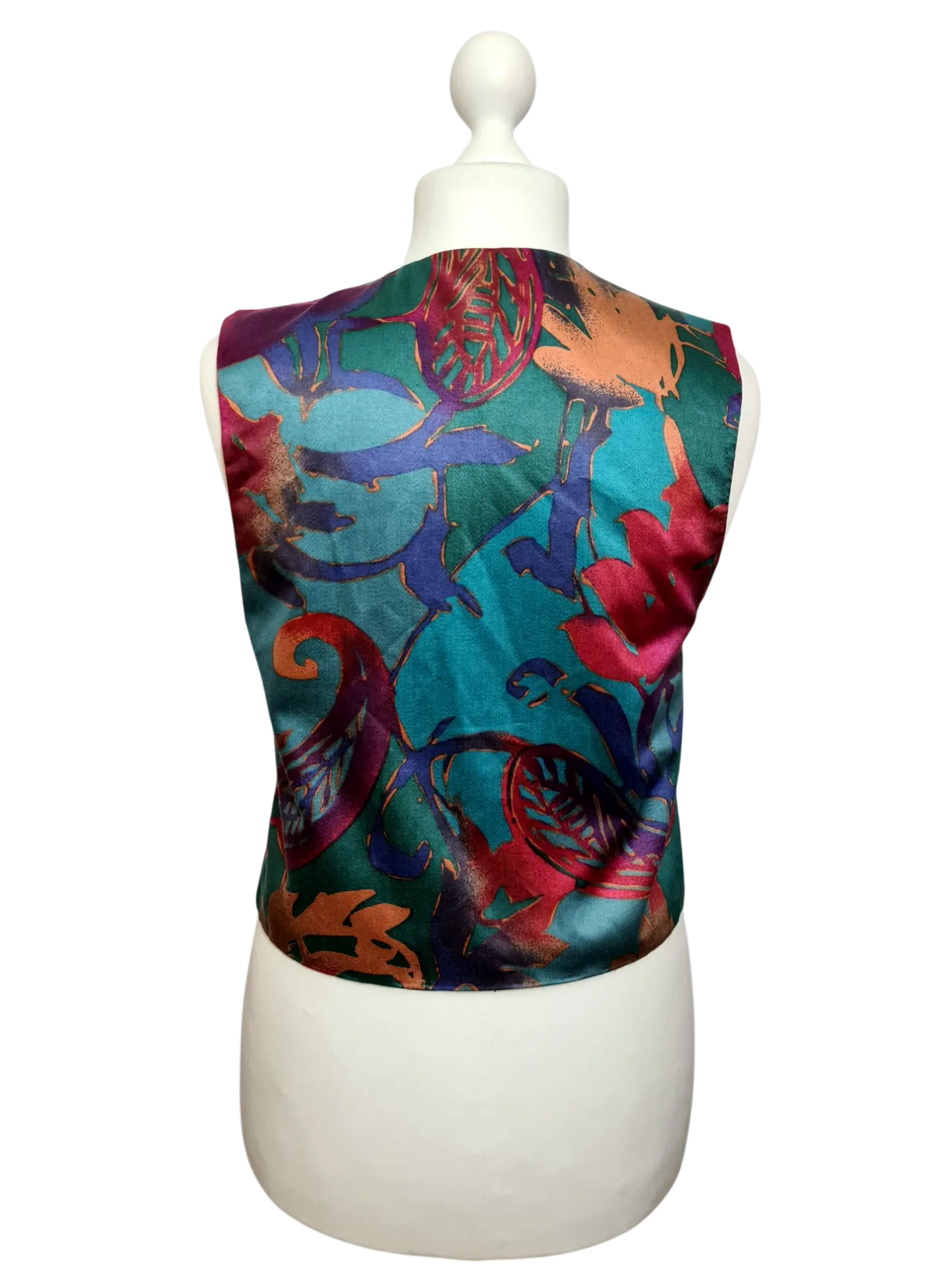 Gilet multicolore sans boutons look arty des années 90 Brocante