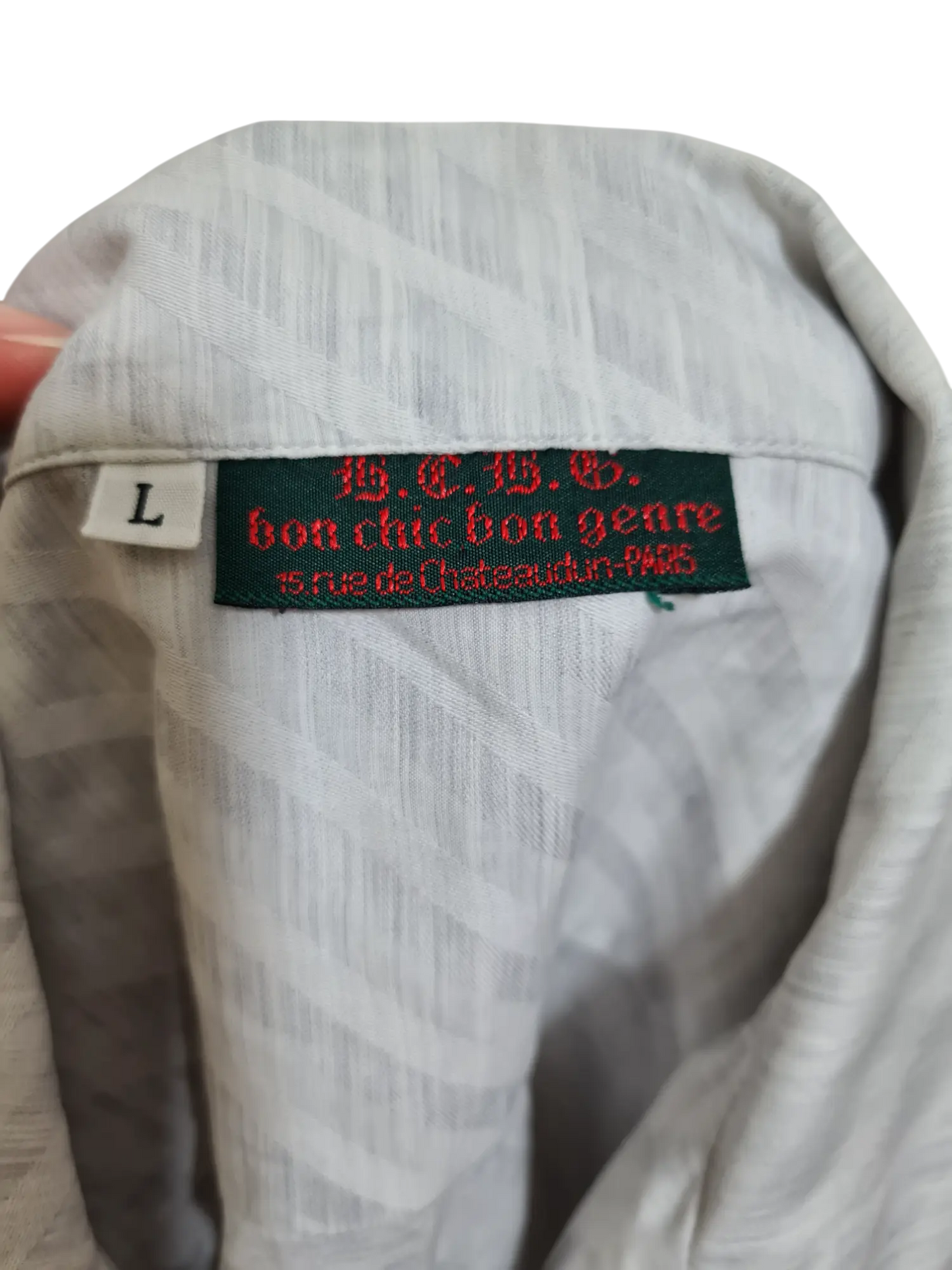 Chemise grise rayée vintage B.C.B.G bon chic bon genre des années 80-90 Aucun fournisseur