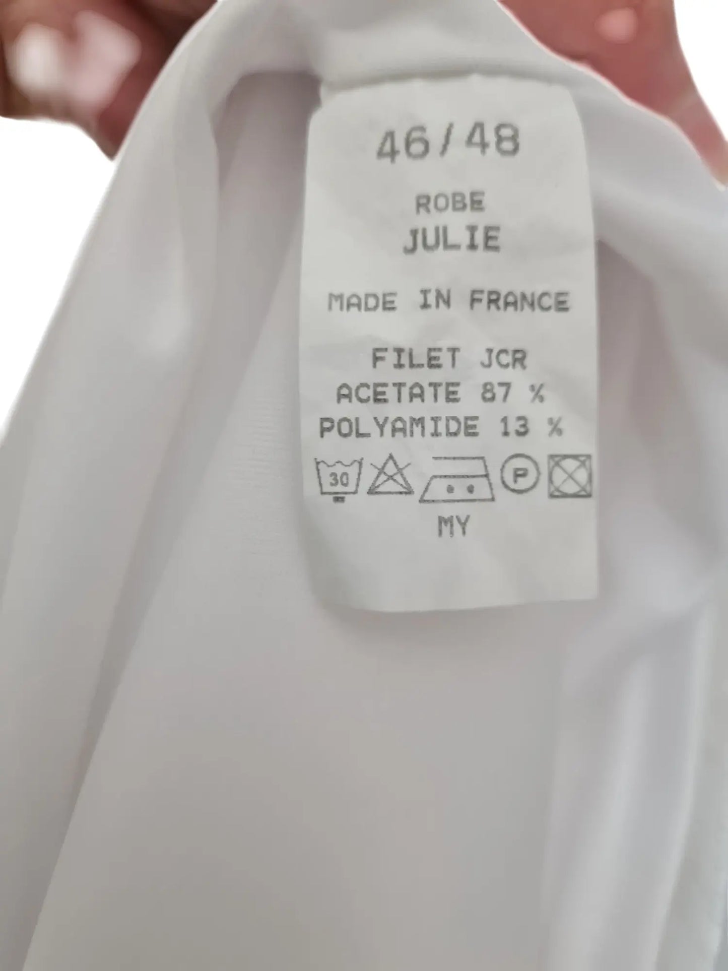 Robe blanche longue After Paris minimaliste chic made in France années 90-2000 EMMAUS