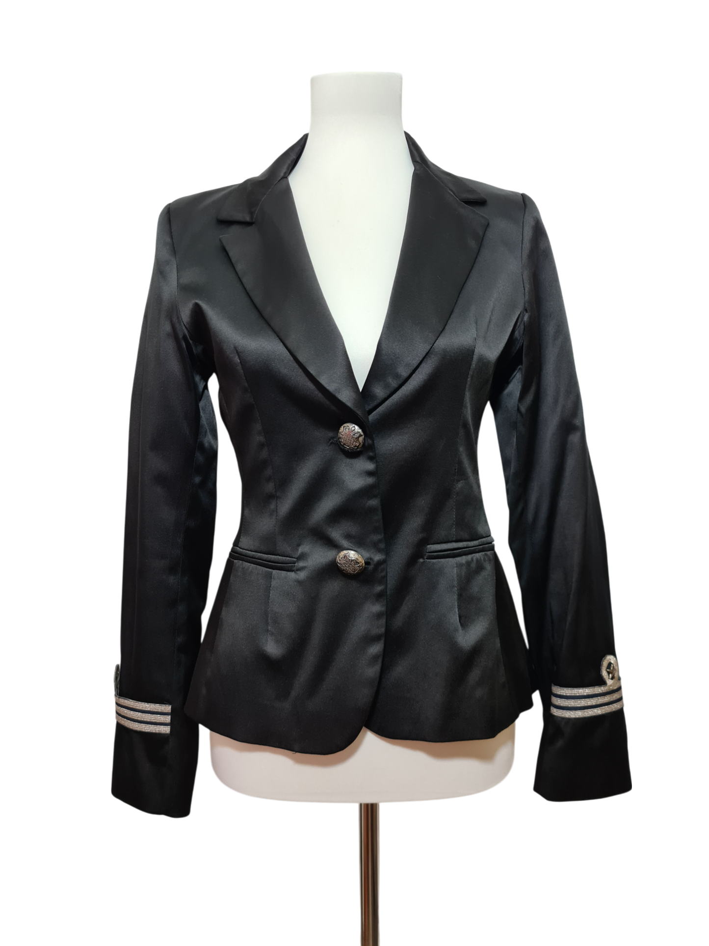 Blazer noir satiné Maxime Paris femme soirée chic made in France des années 2000 ZXSBN6DD3VZBGSY