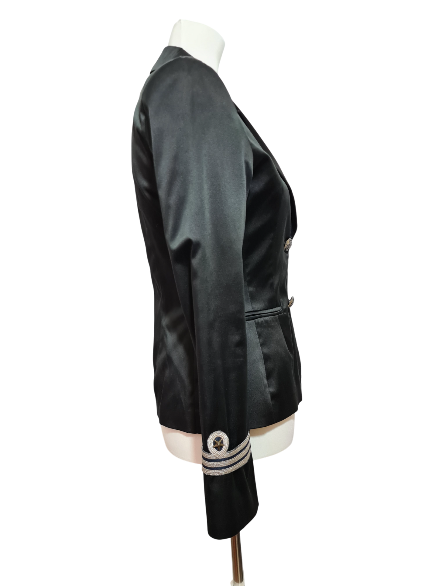 Blazer noir satiné Maxime Paris femme soirée chic made in France des années 2000 ZXSBN6DD3VZBGSY
