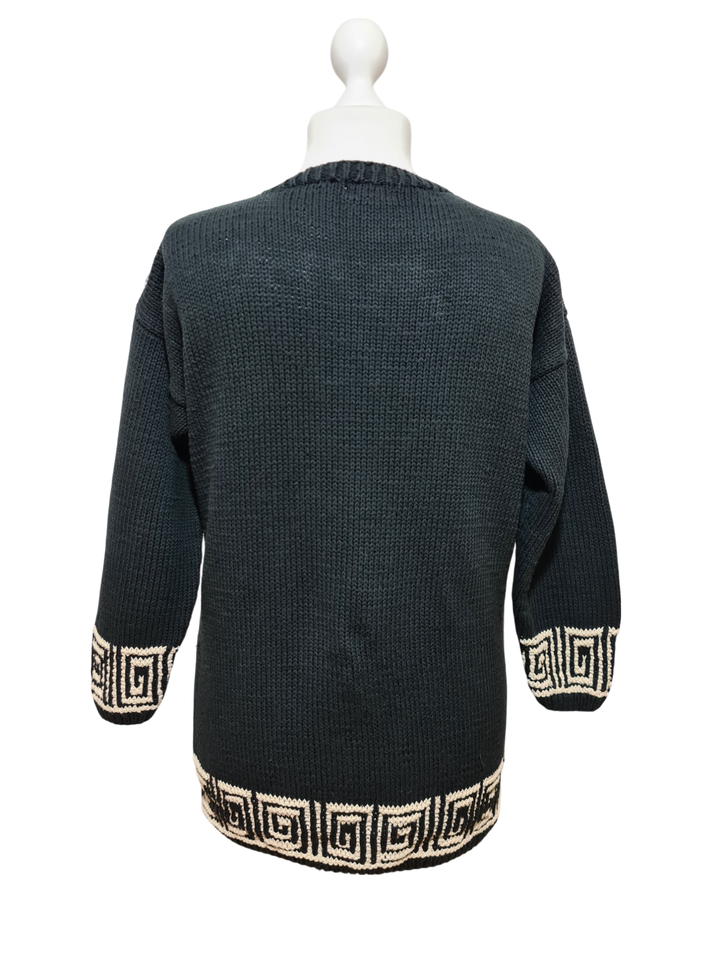 Pull long fleuri Tara vintage 80s coton oversize femme Brocante