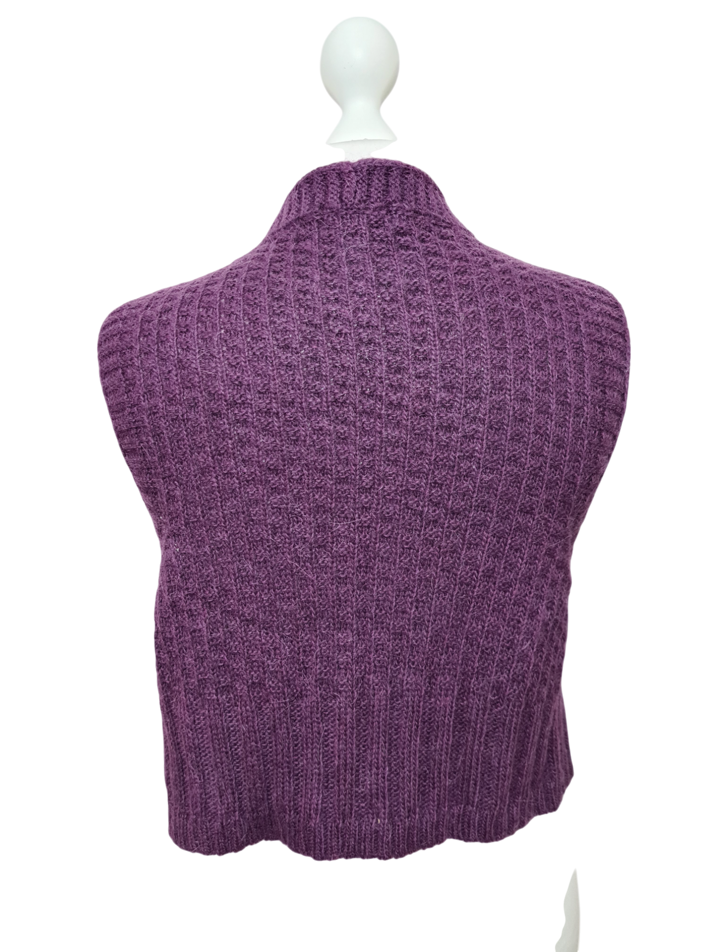 Boléro violet Caroll femme laine alpaga fabriqué Italie chic des années 90-2000 Brocante