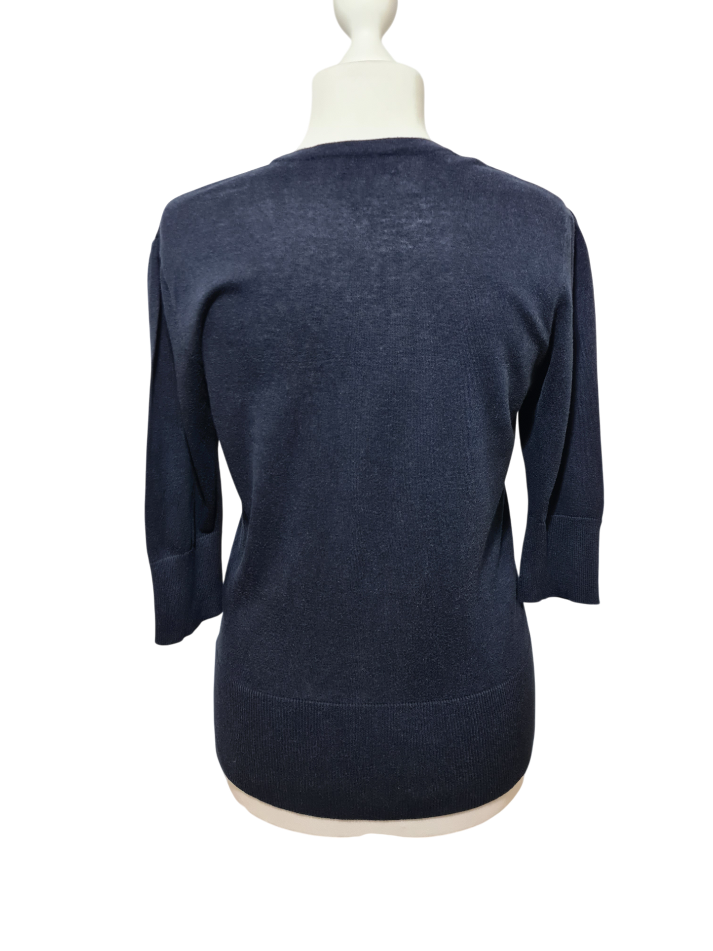 Cardigan bleu marine coton Pablo Gérard Darel sequins des années 2000 EMMAUS