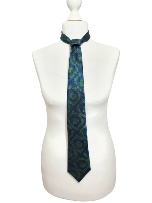 Cravate vintage soie Richard Forman made in France motif cachemire EMMAUS