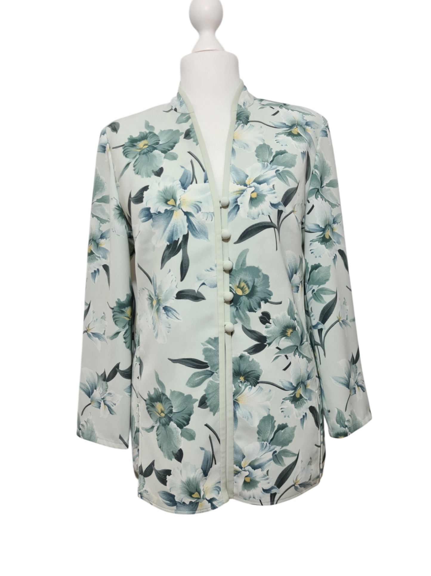 Veste fleurie fluide style japonisant Weill Paris des années 2000 EMMAUS