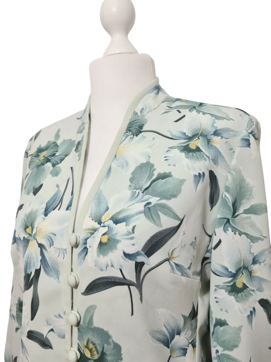 Veste fleurie fluide style japonisant Weill Paris des années 2000 EMMAUS