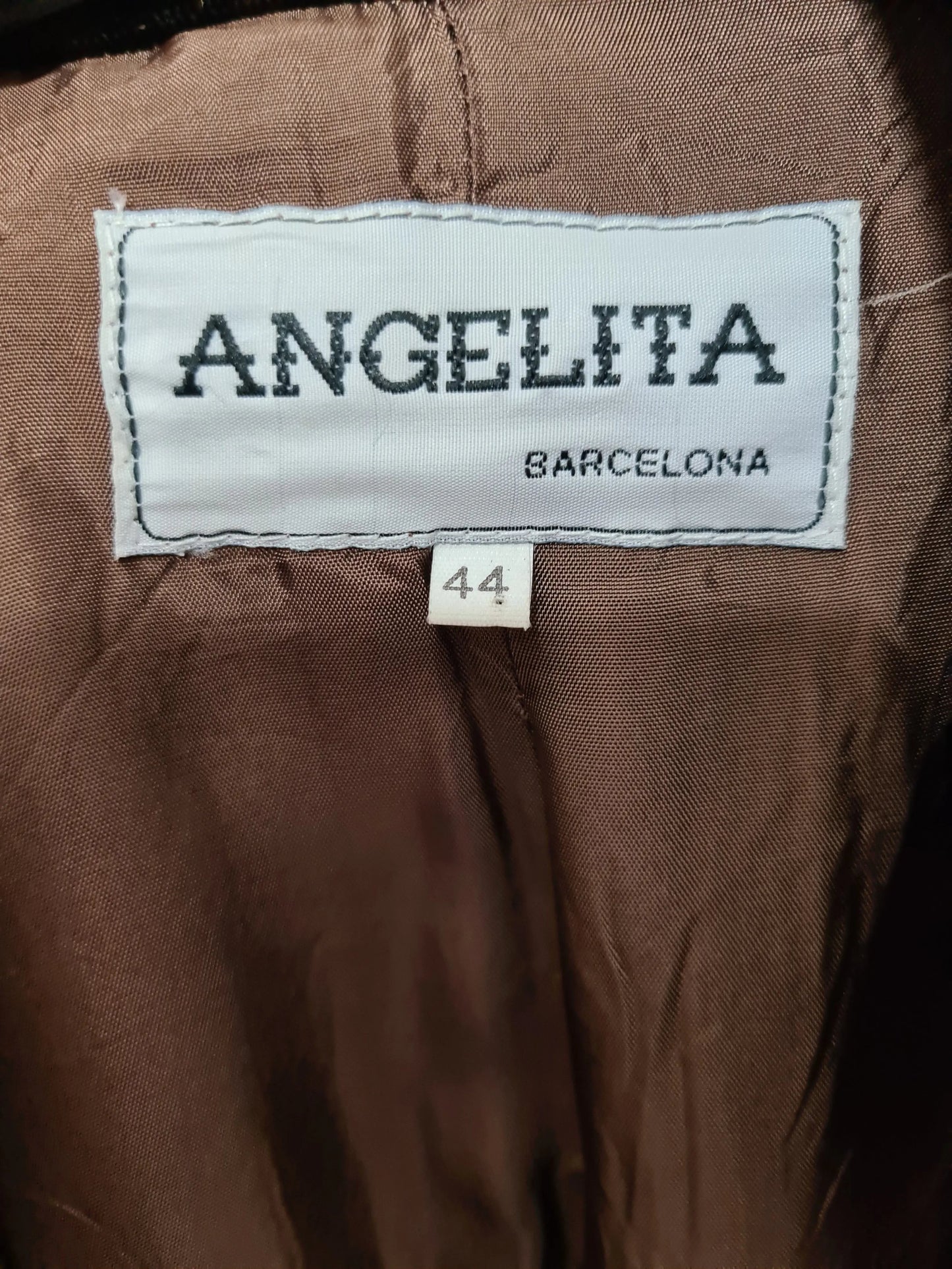 Veste femme vintage Angelita Barcelona laine col velours T.40