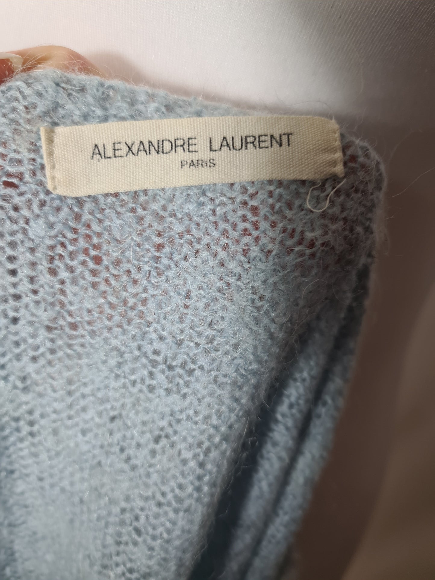 Pull femme chaud bleu clair Alexandre Laurent des années 90-2000 Marché de Montreuil