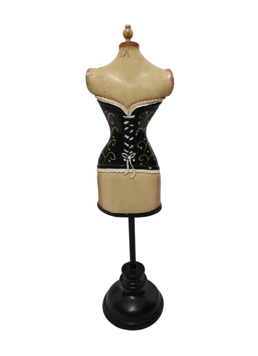 Porte-bijoux buste de couture inspiration époque victorienne des années 80/90