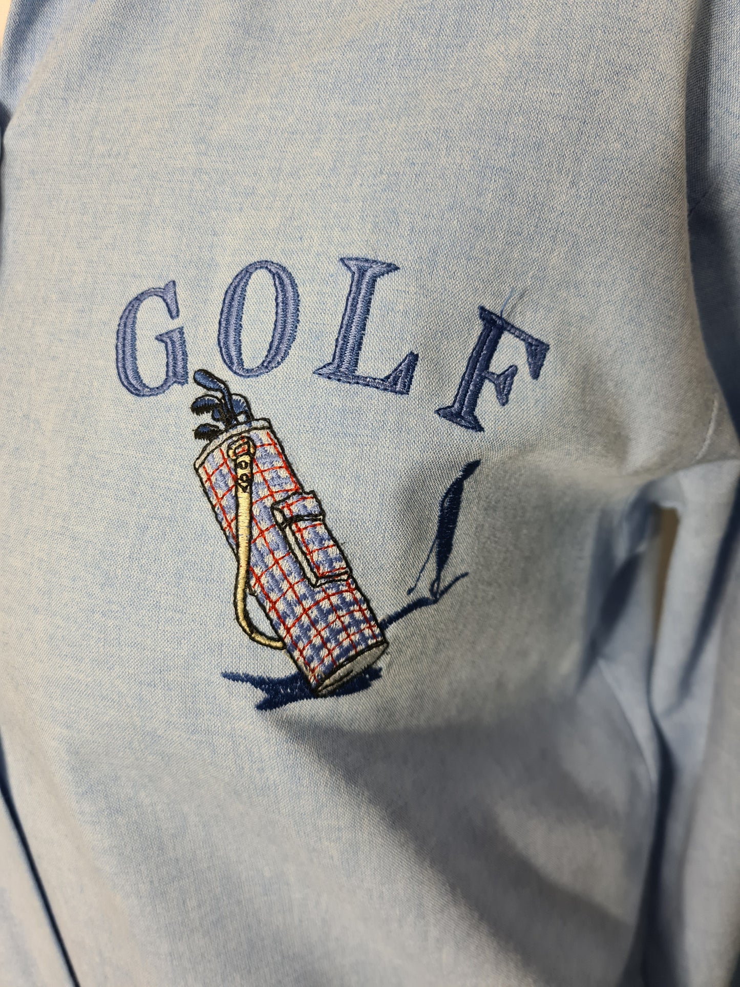 Chemise femme vintage bleue clair de golf des années 80/90 EMMAUS