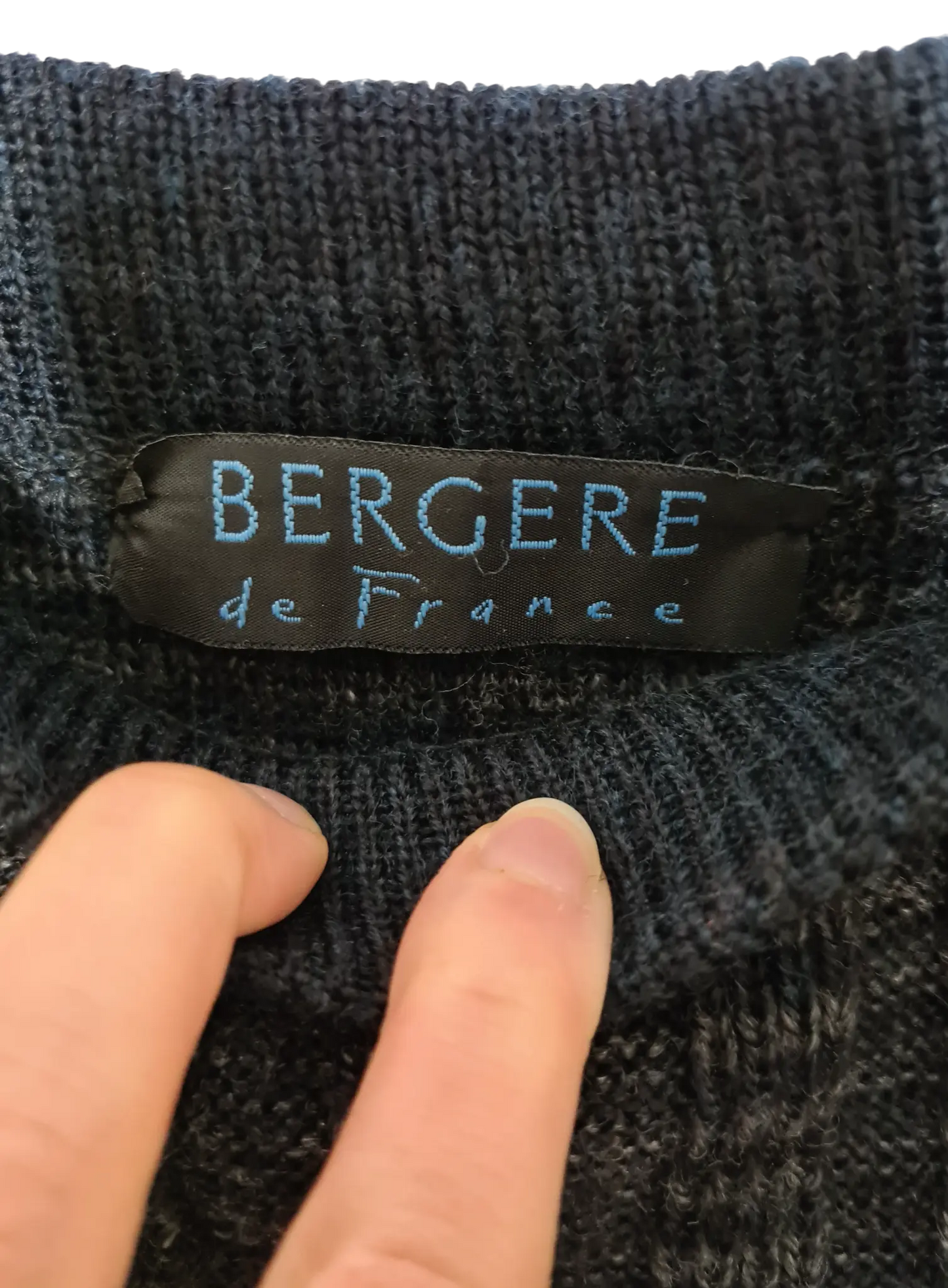 Jupe droite tricotée Bergère de France T.38 laine made in France vintage 80s EMMAUS