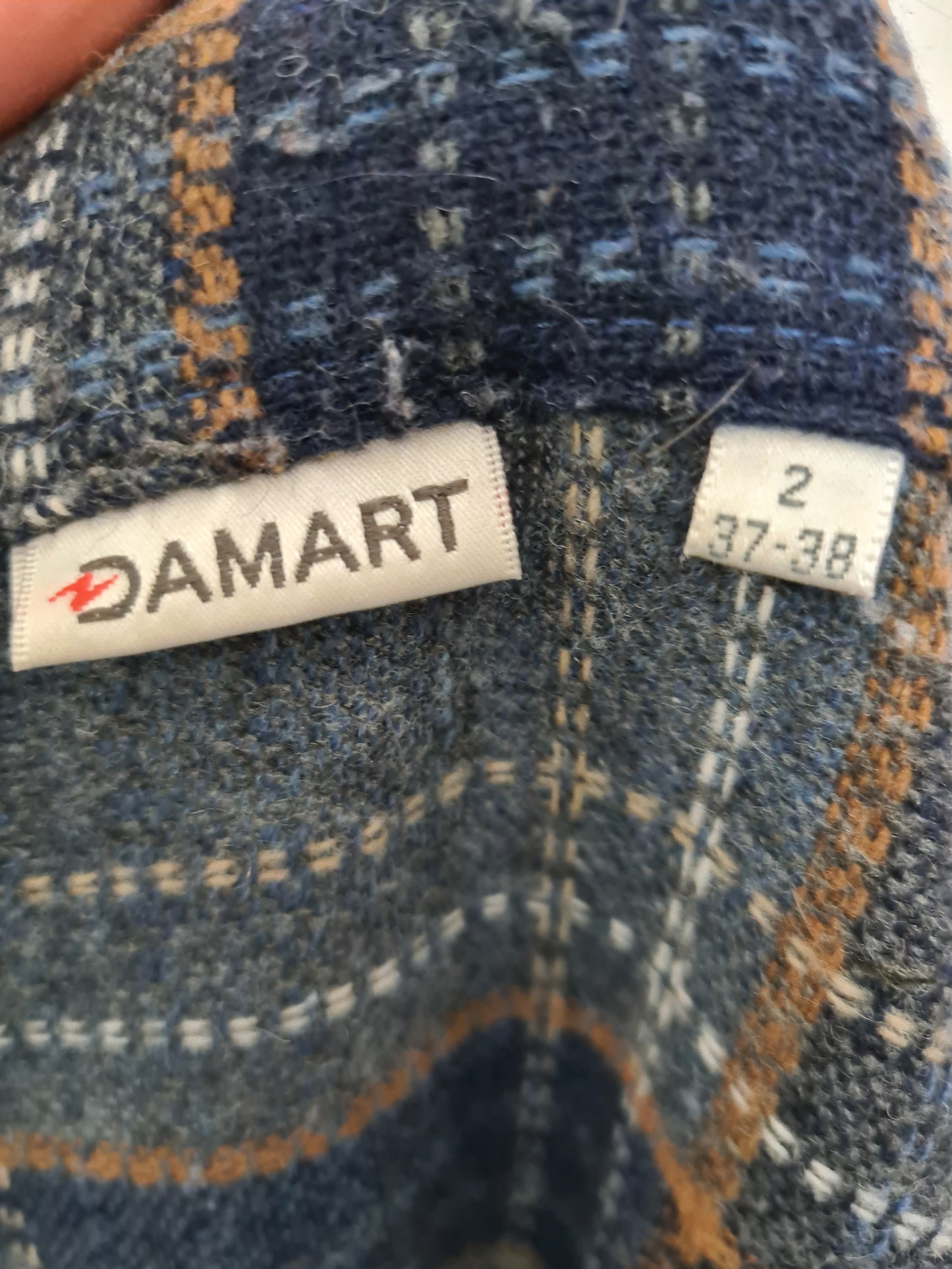 Chemise homme chaude à carreaux Damart des années 80-90 EMMAUS