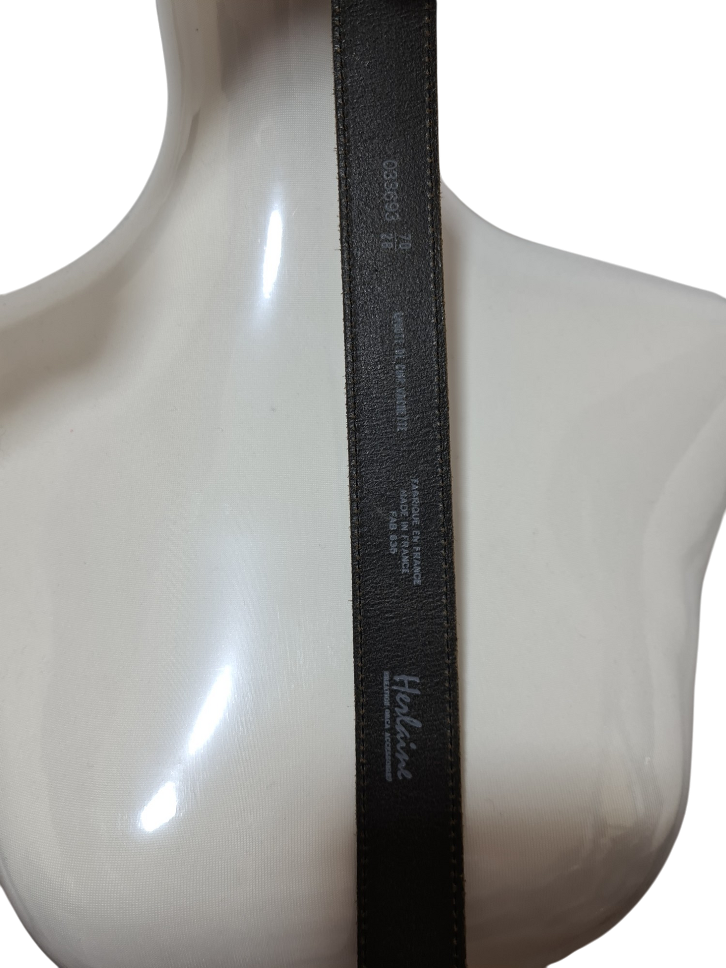 Ceinture noire en croûte de cuir vachette des années 80-90 - FRIPEO