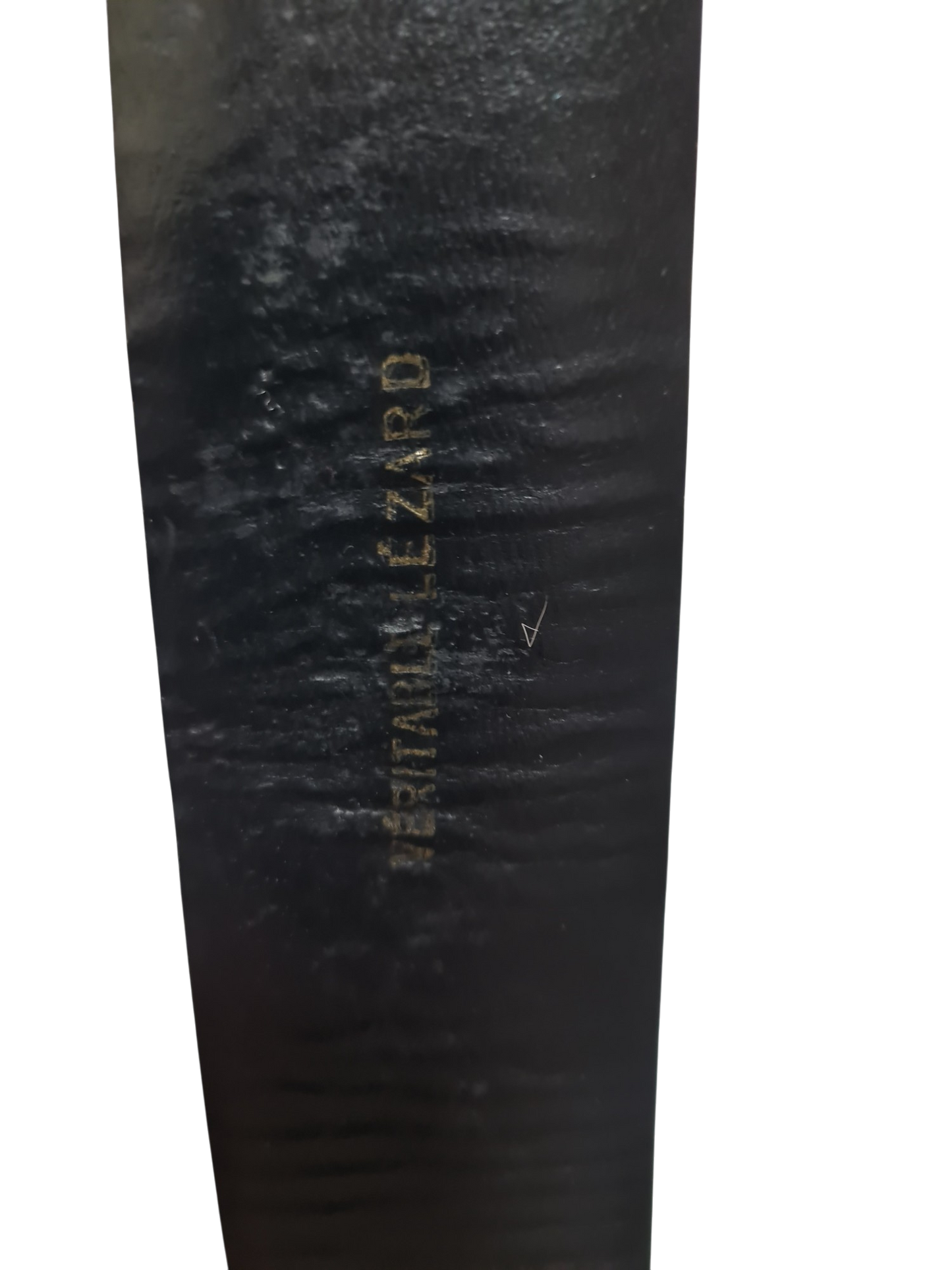 Ceinture large noire en cuir de lézard des années 80 - FRIPEO