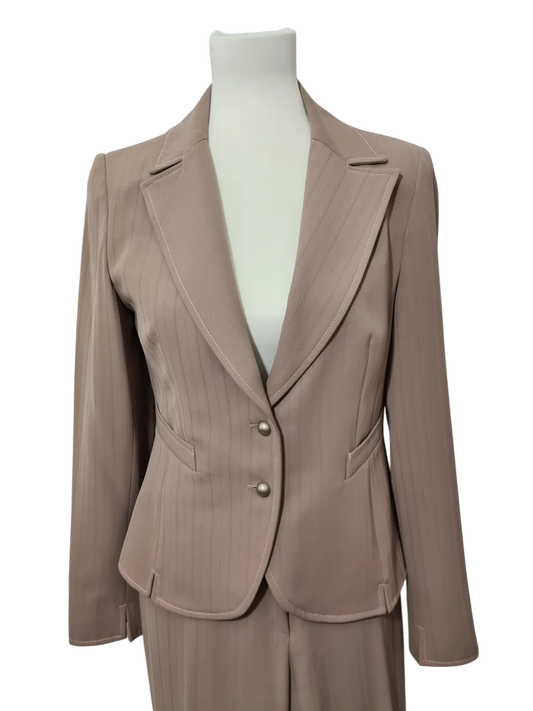 Tailleur veste et pantalon fluide taupe rosé des années 90-2000 EMMAUS