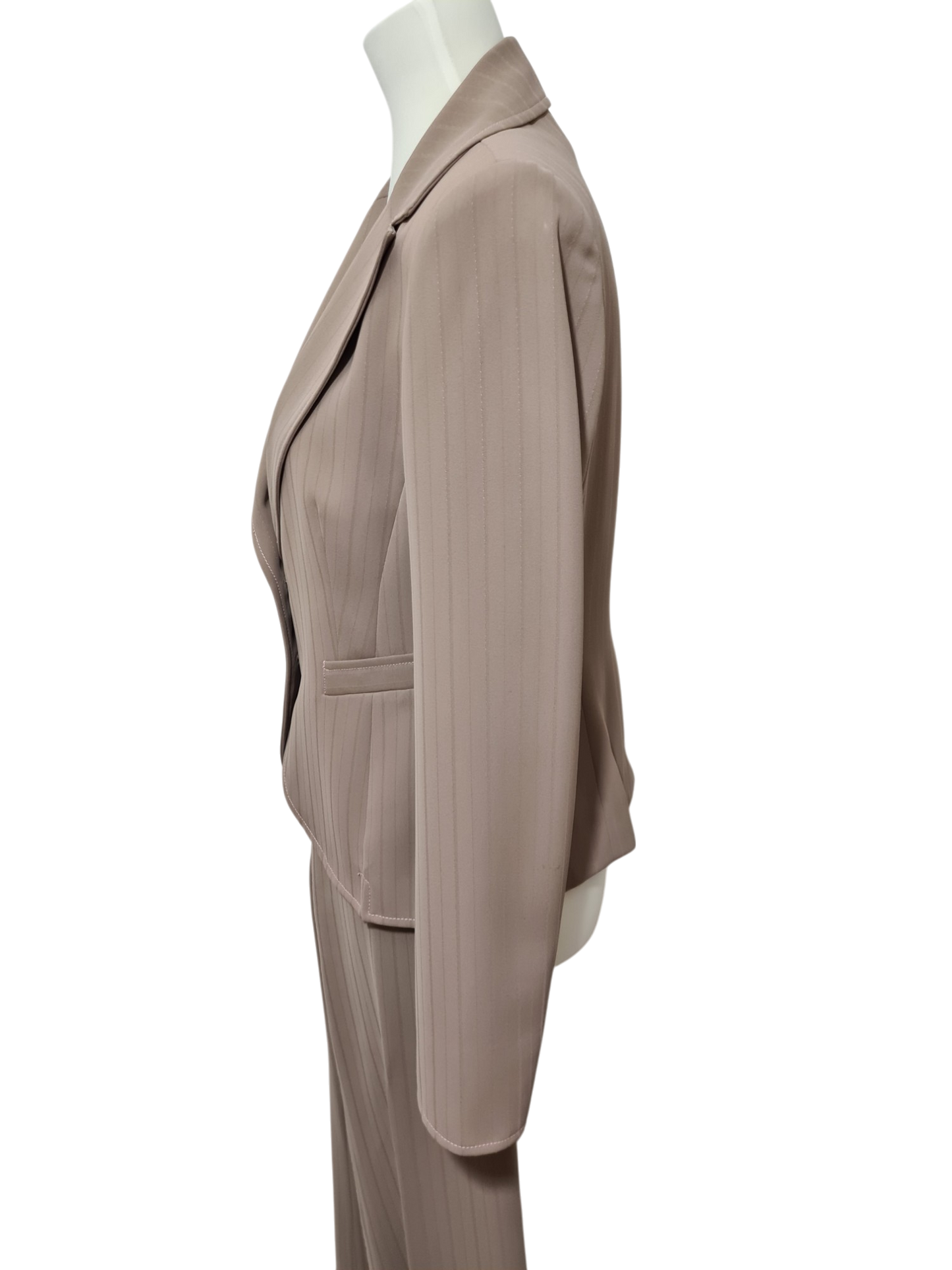 Tailleur veste et pantalon fluide taupe rosé des années 90-2000 EMMAUS