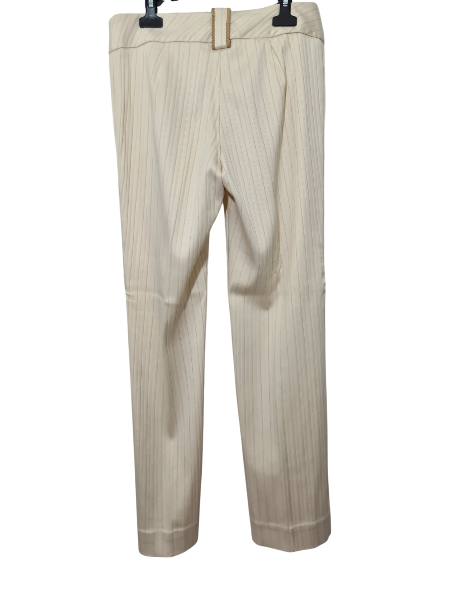 Tailleur veste pantalon rayé crème des années 2000 EMMAUS