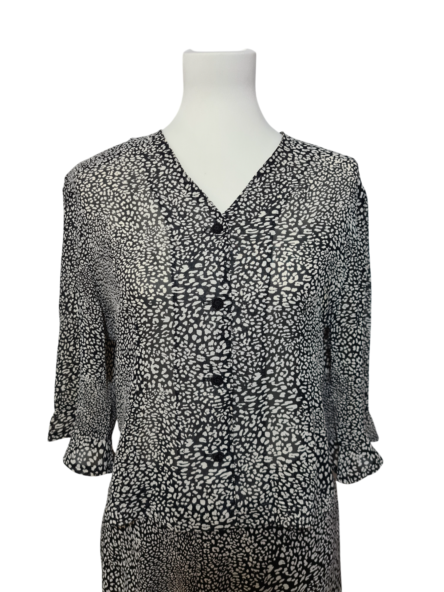 Ensemble jupe longue + haut boutonné des années 80-90 EMMAUS