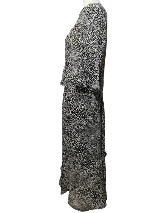 Ensemble jupe longue + haut boutonné des années 80-90 EMMAUS