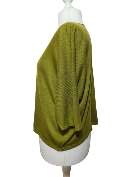 Pull kaki manches chauve-souris des années 2000-2010 EMMAUS