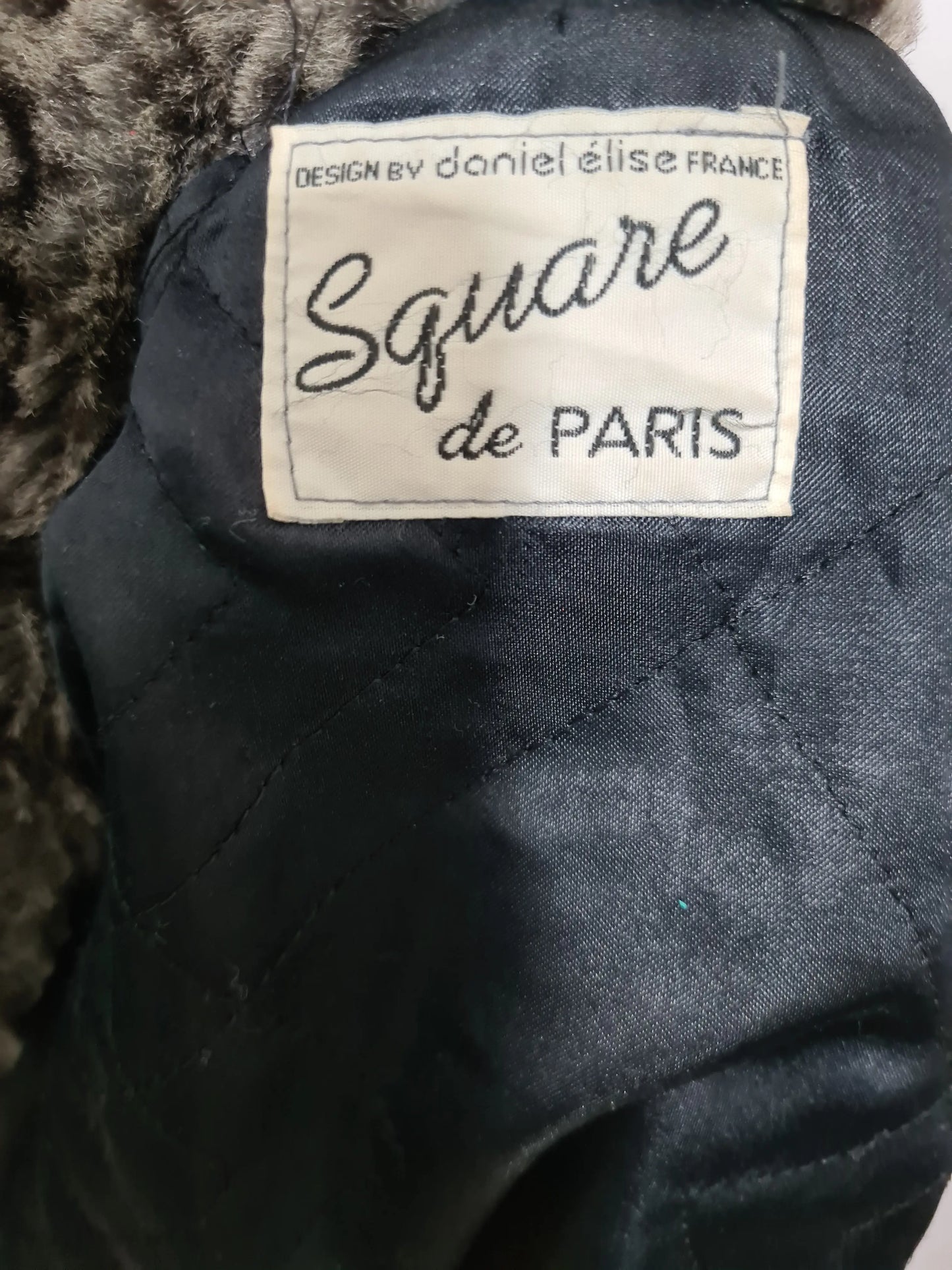 Manteau vintage simili cuir & fausse fourrure Square de Paris Brocante