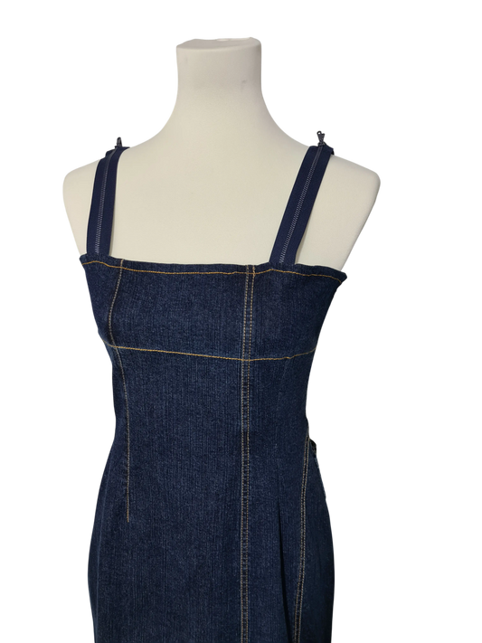 Robe longue en jean vintage fendue T38