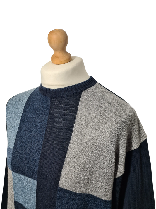 Pull vintage patchwork Bruno Ferrari Italie XL