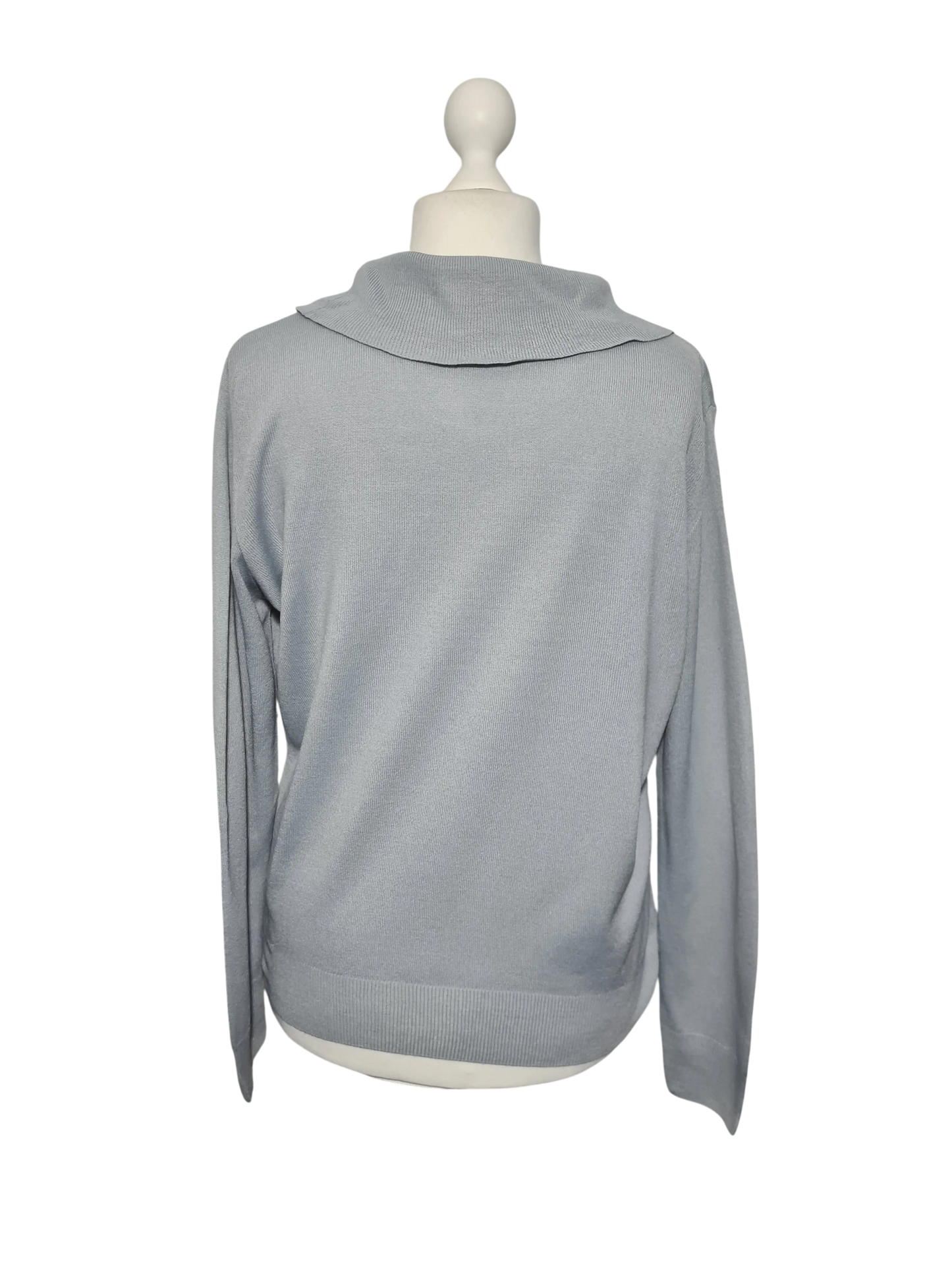 Pull Afibel gris col souple T46/48 maille douce