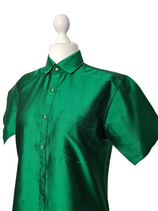 Chemise verte satin vintage 2000 Y2K