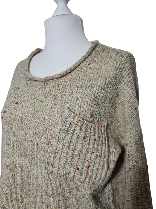 Pull laine Strass Made in France oversize cocooning L XXL