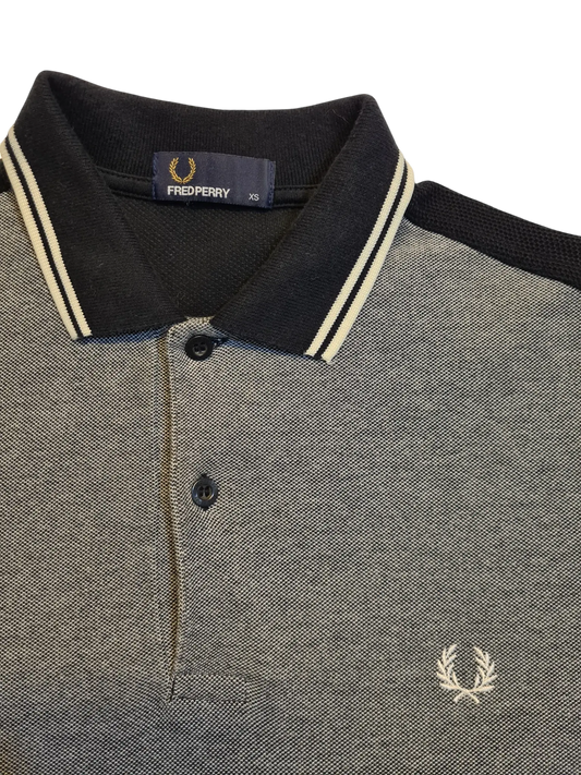 Polo Fred Perry gris noir XS coton logo brodé