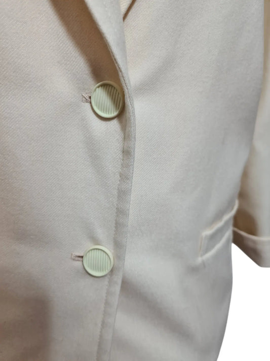 Blazer femme blanc cassé en laine vierge taille 38 des années 80/90 EMMAUS