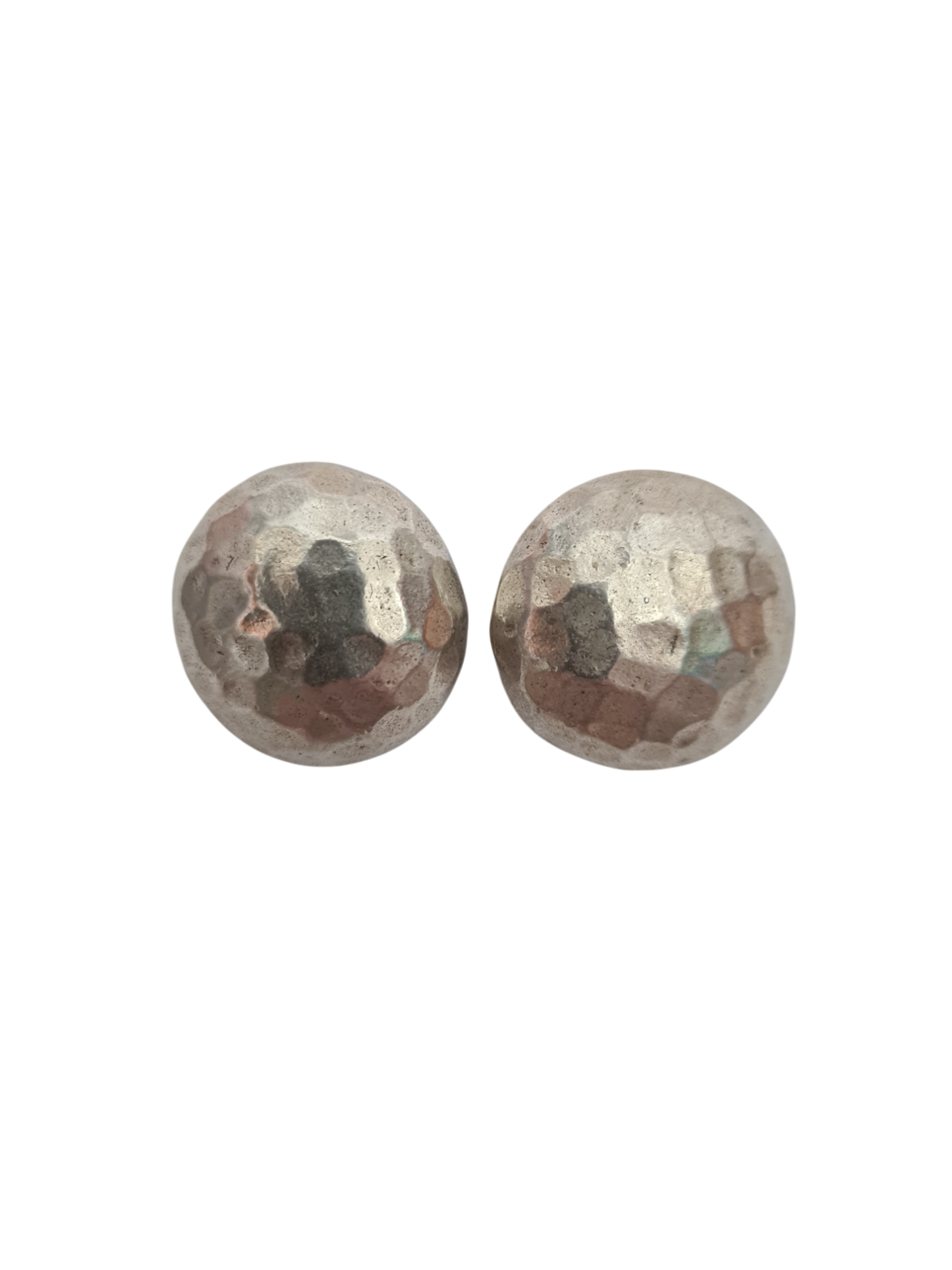 Boucles d'oreilles à clips finition martelée des années 80-90 EMMAUS