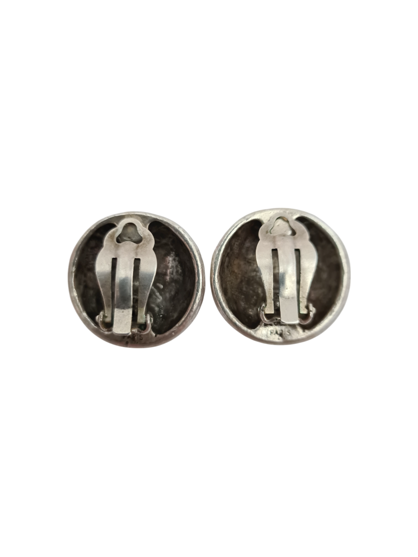Boucles d'oreilles à clips finition martelée des années 80-90 EMMAUS