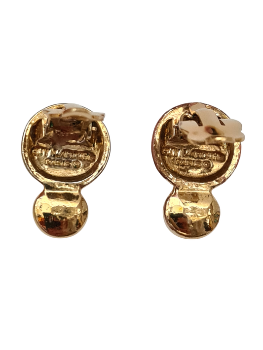 Boucles d'oreilles à clips vintage Guy Laroche Paris des années 80-90 EMMAUS