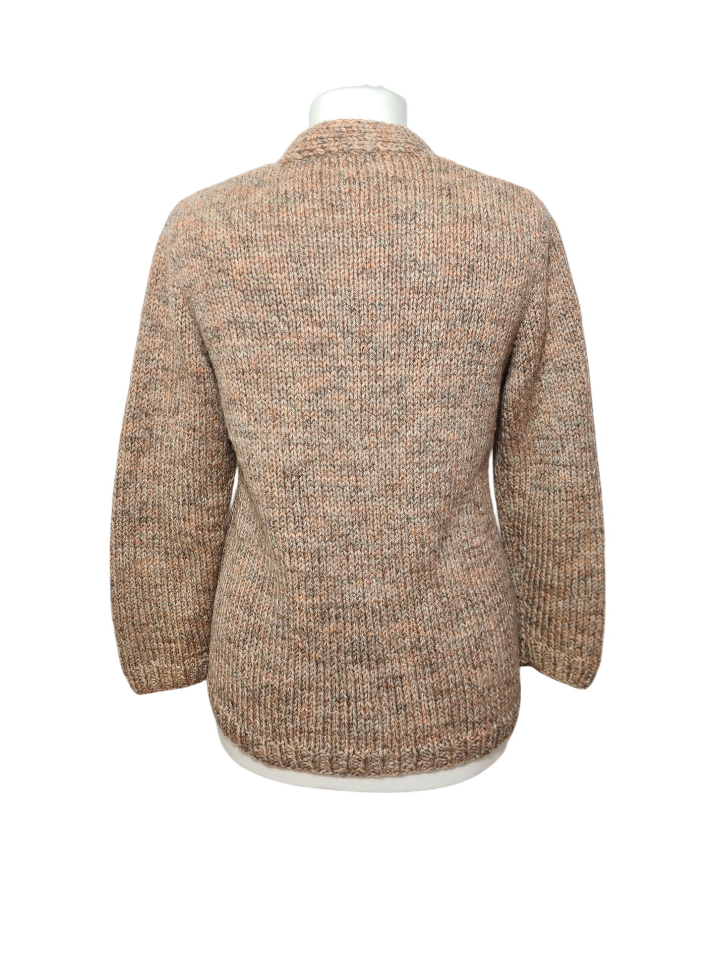 Gilet cardigan pull femme en laine mélangée tricotée des années 80-90 EMMAUS