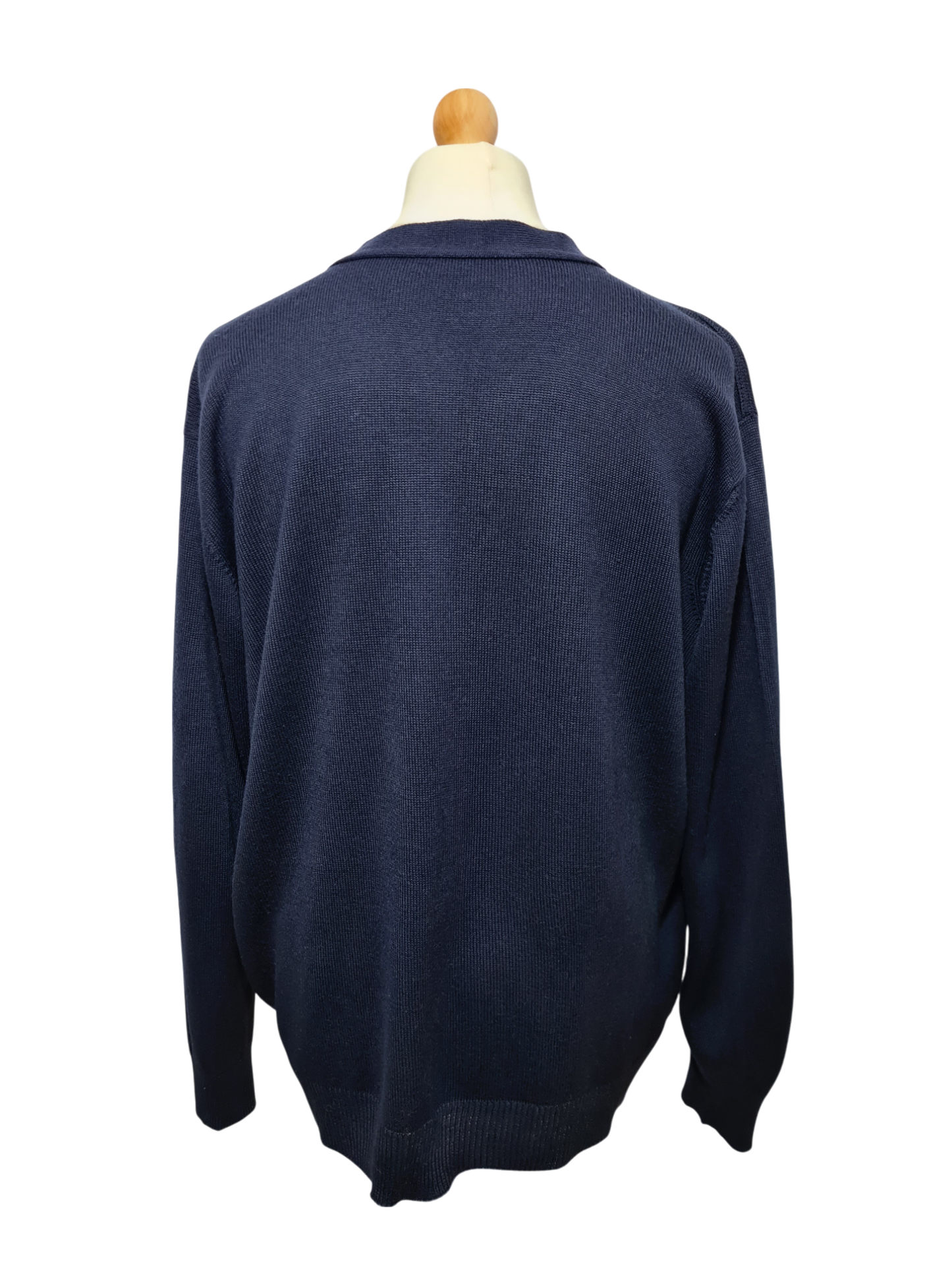 Gilet cardigan homme vintage en laine et acrylique bleu marine EMMAUS