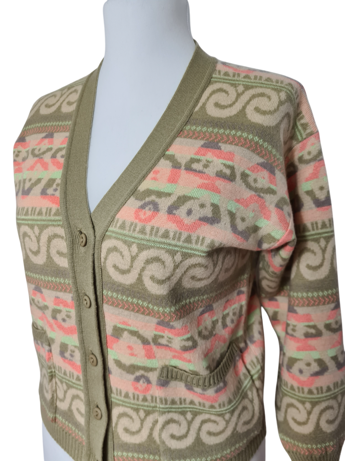 Cardigan femme vintage vert pastel des années 80/90 Fripe avenue