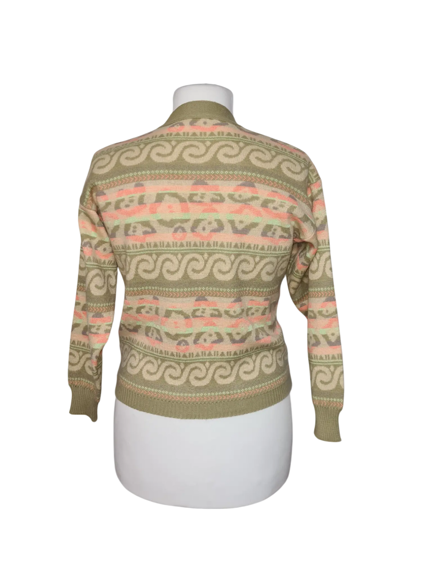 Cardigan femme vintage vert pastel des années 80/90 Fripe avenue